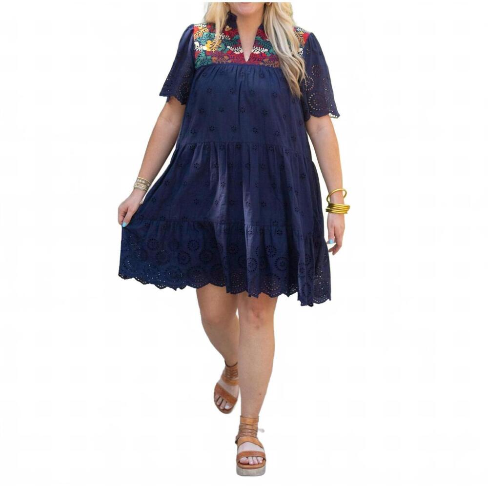NEW LAYERZ CLOTHING evie mini dress in navy